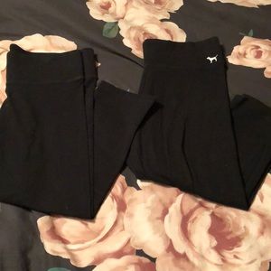 PINK Yoga crop legging pair